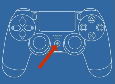 Клавиша включения геймпада и выхода на главный экран для PlayStation 4 DualShock