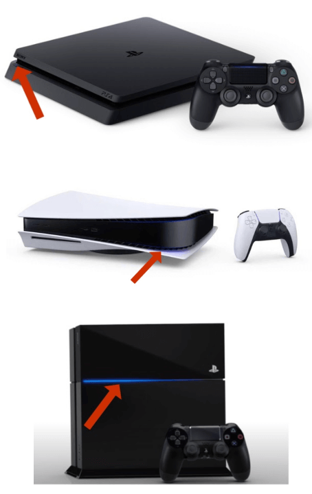 Индикация работы приставки PlayStation 4 и 5
